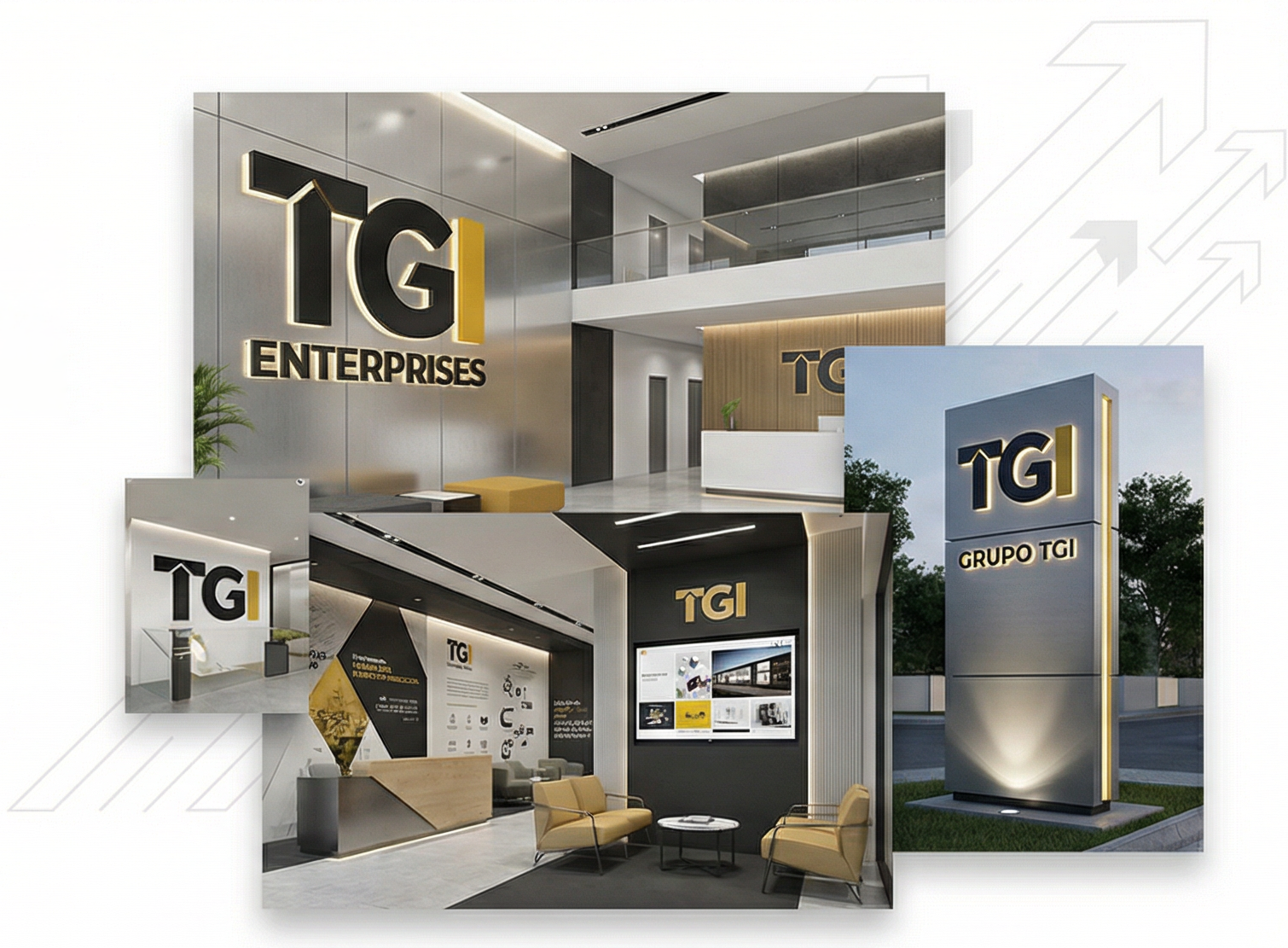 Collage de proyectos TGI - Tecnologías Gráficas e Interiorismo