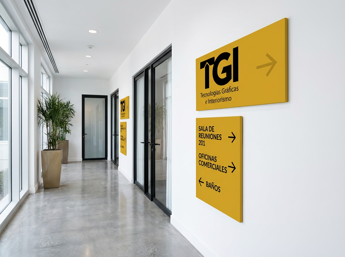 Señalética corporativa TGI - Wayfinding